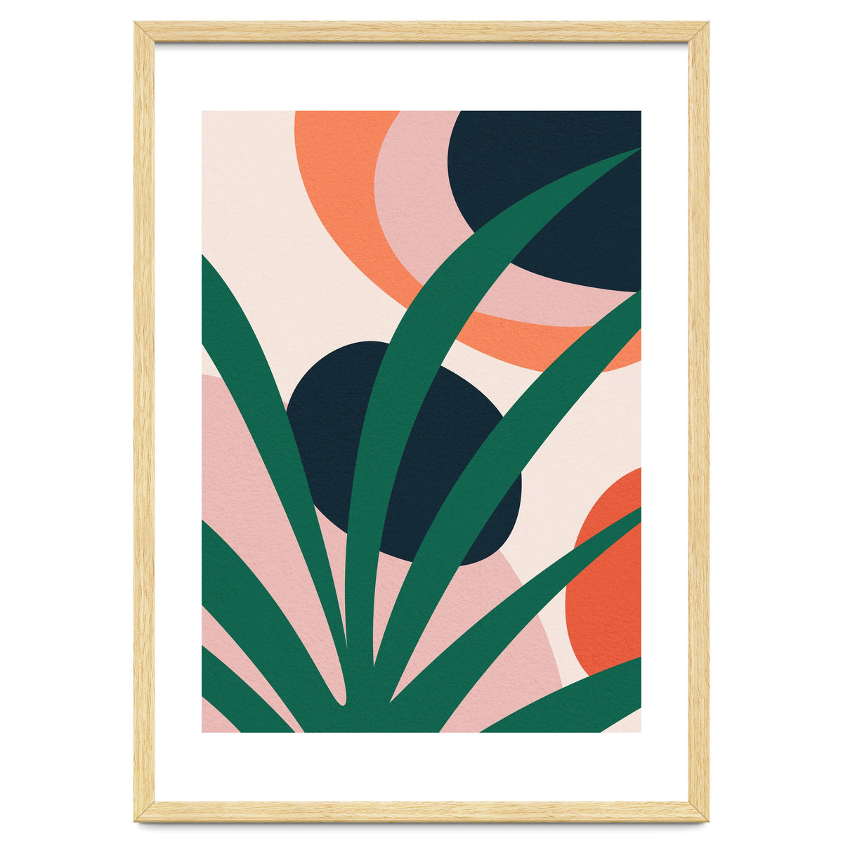 Abstract Mid Century Modern Scandinavian Leaf