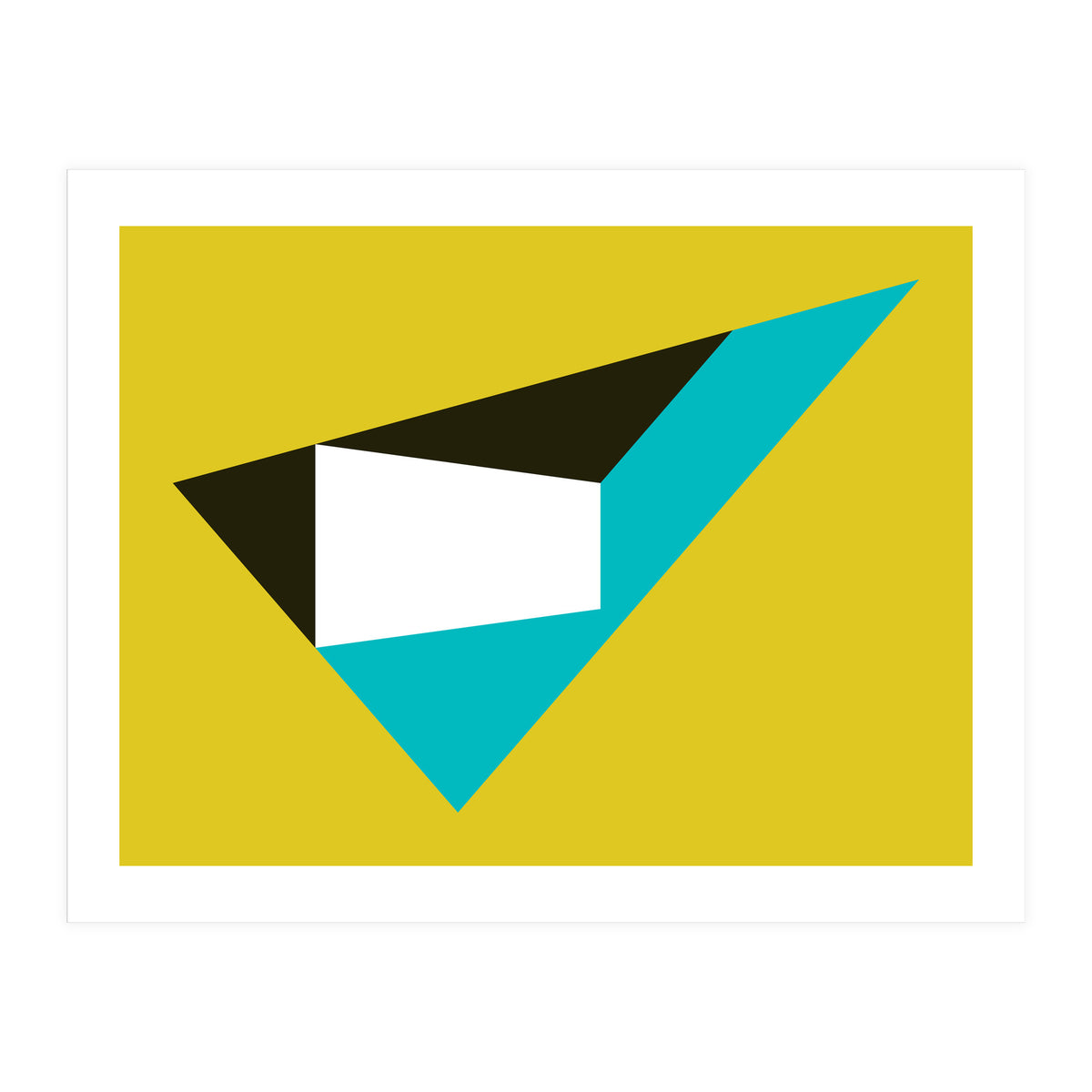 Geometric Shapes No. 39 - mustard & turquoise (Print Only)