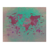 World Map text green (Print Only) thumbnail
