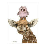 Giraffe and Owl (Print Only) thumbnail