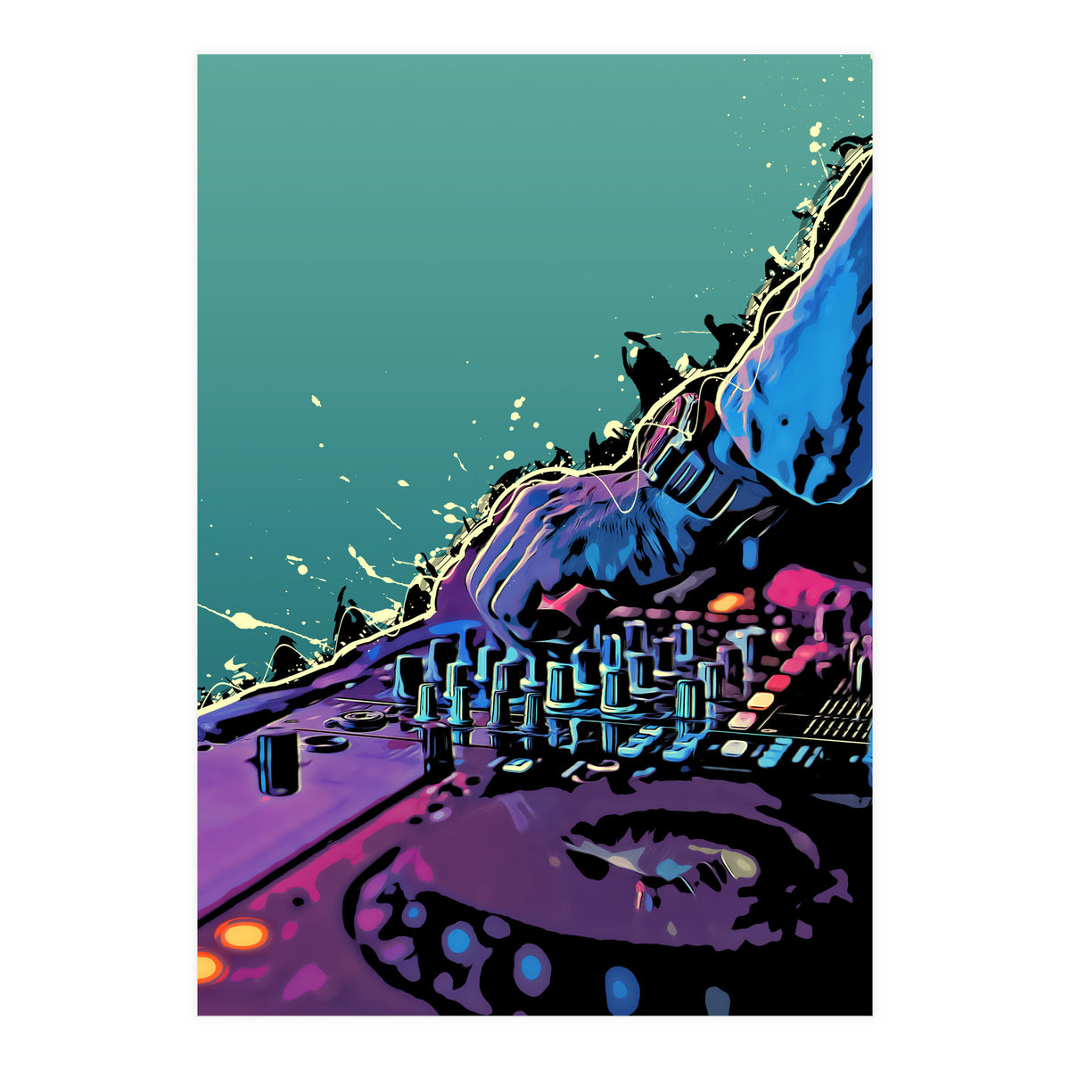 DJ music set #dj (Print Only)