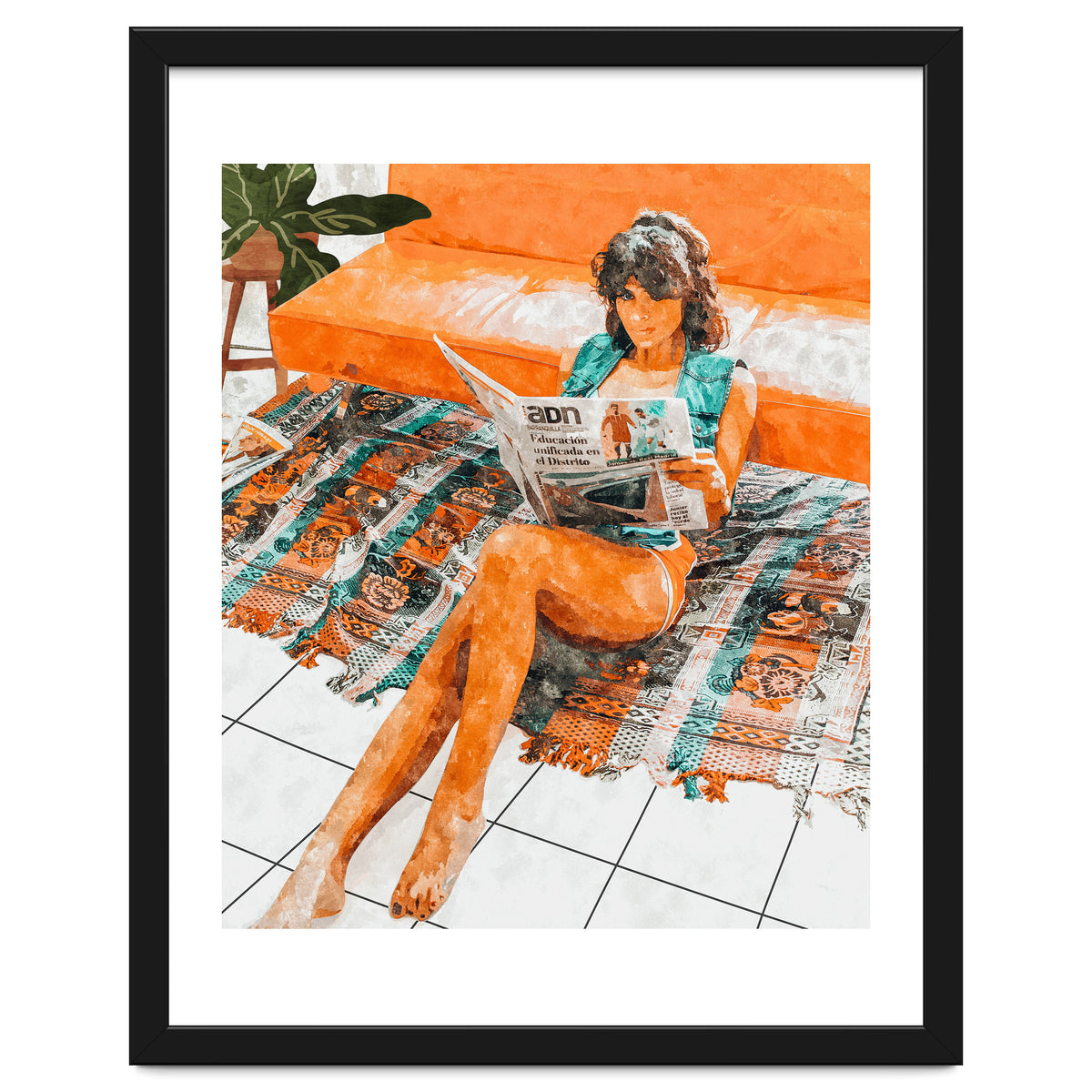 The Gossip Column | Modern Bohemian Woman Hippie Décor | Staycation Fashion Painting