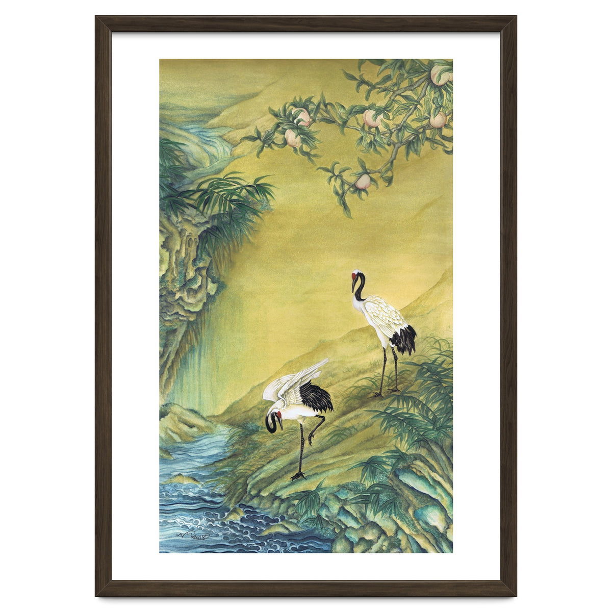 Cranes Under A Peach Tree