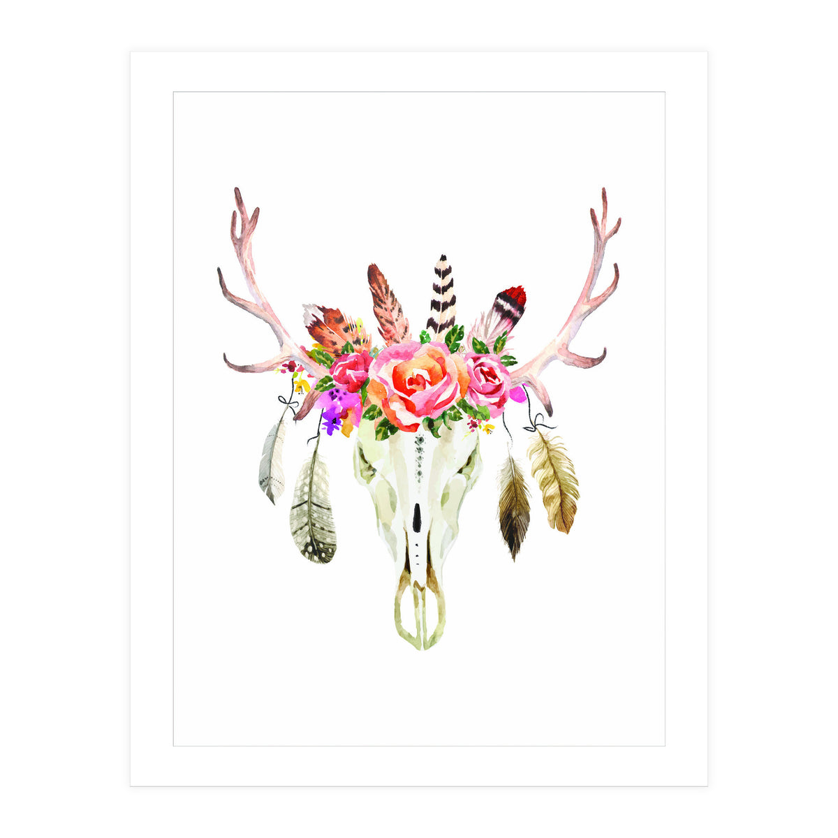 Boho Cow Skull (Print Only)