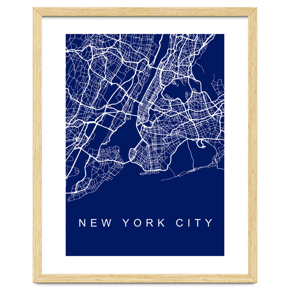 New York City Streets Blue Map