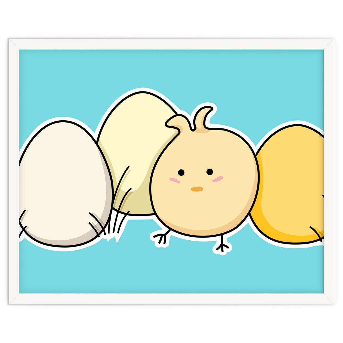 Kawaii Cute Chick And Eggs