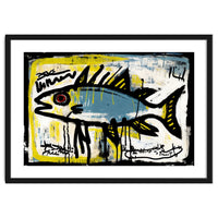 Blue Trout in Spray Painted Style Painting