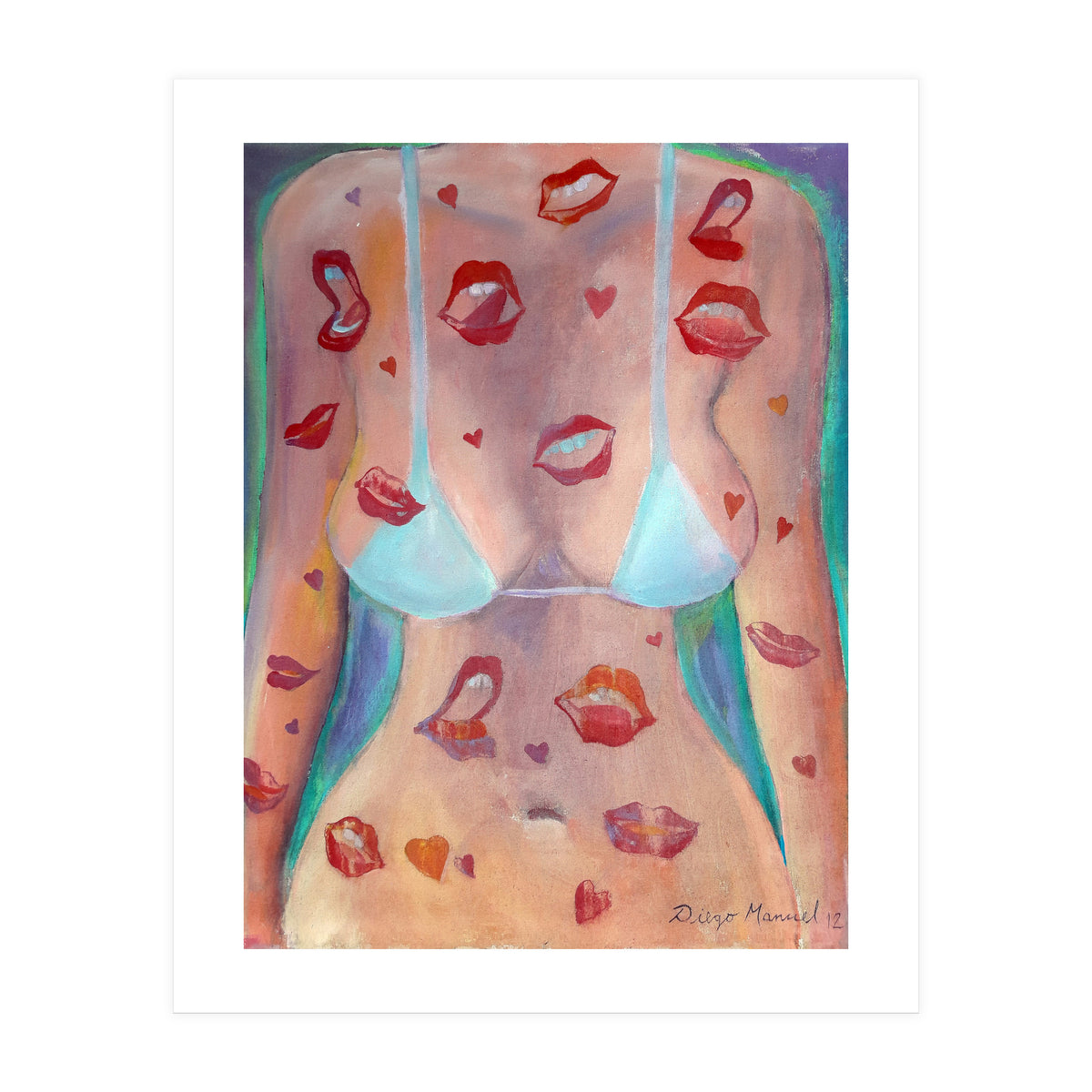 Torso Femenino Con Besos (Print Only)