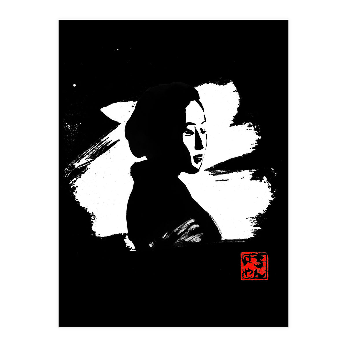 Black gesiha in white (Print Only)