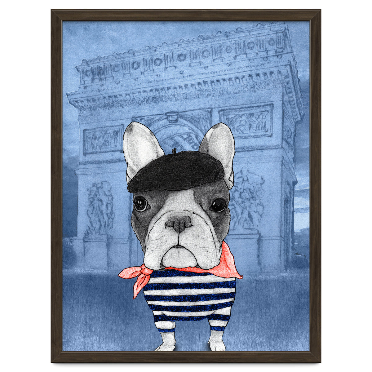 French Bulldog With Arc De Triomphe