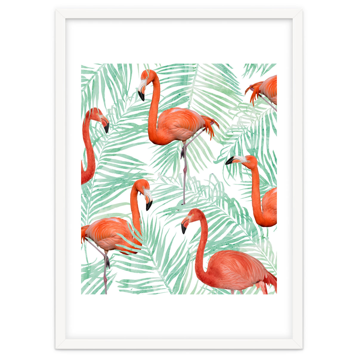 Flamingo And Mint Palm