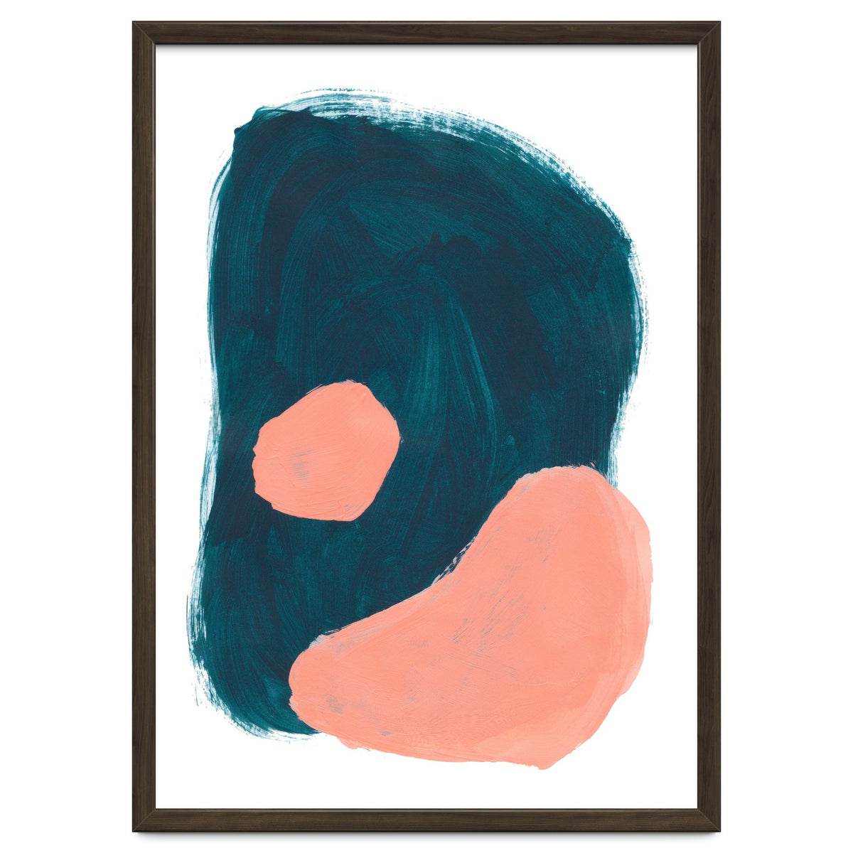 Teal Blob Salmon Bubbles