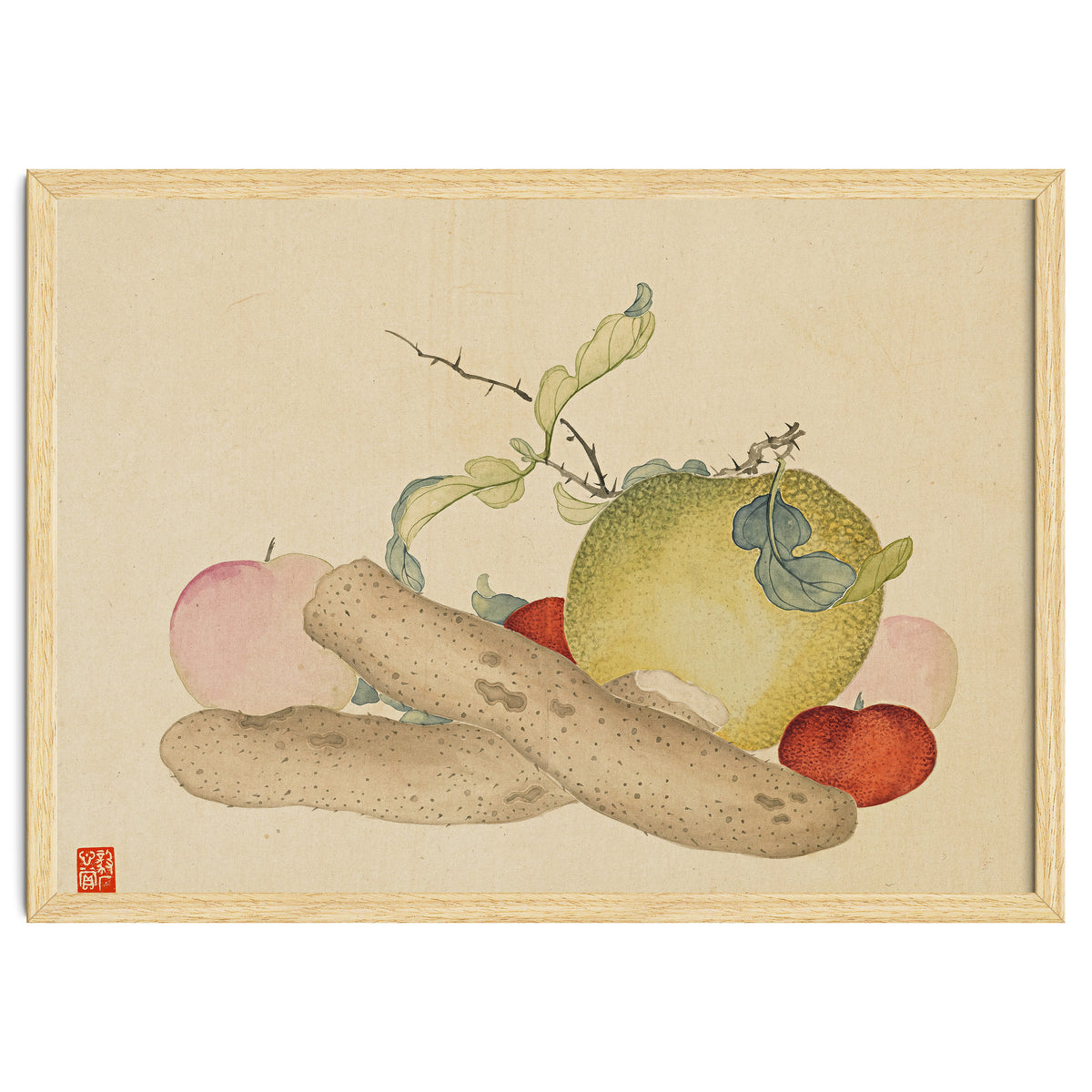 Wang Chengyu~flowers And Vegetables, Vegetables, Fruits, Yam, Apple, Pear