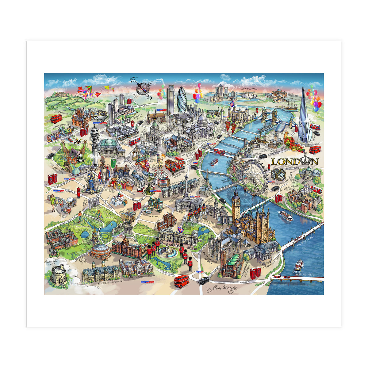 London Map Illustration (Print Only)