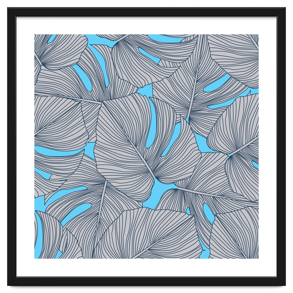Leaves On Blue