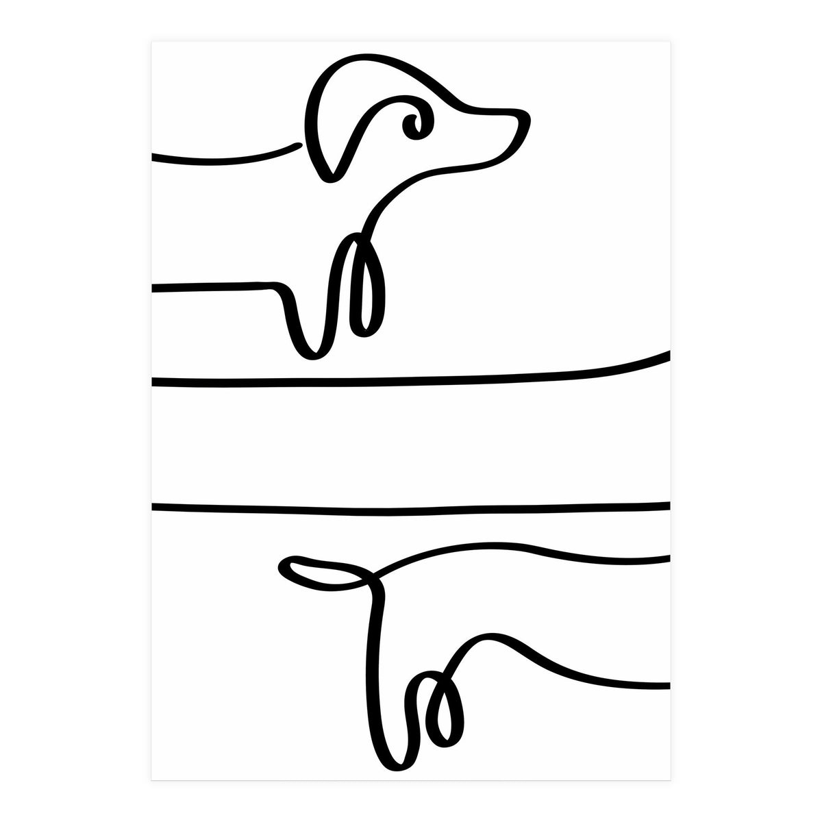 One Line Art Dachshund  (Print Only)