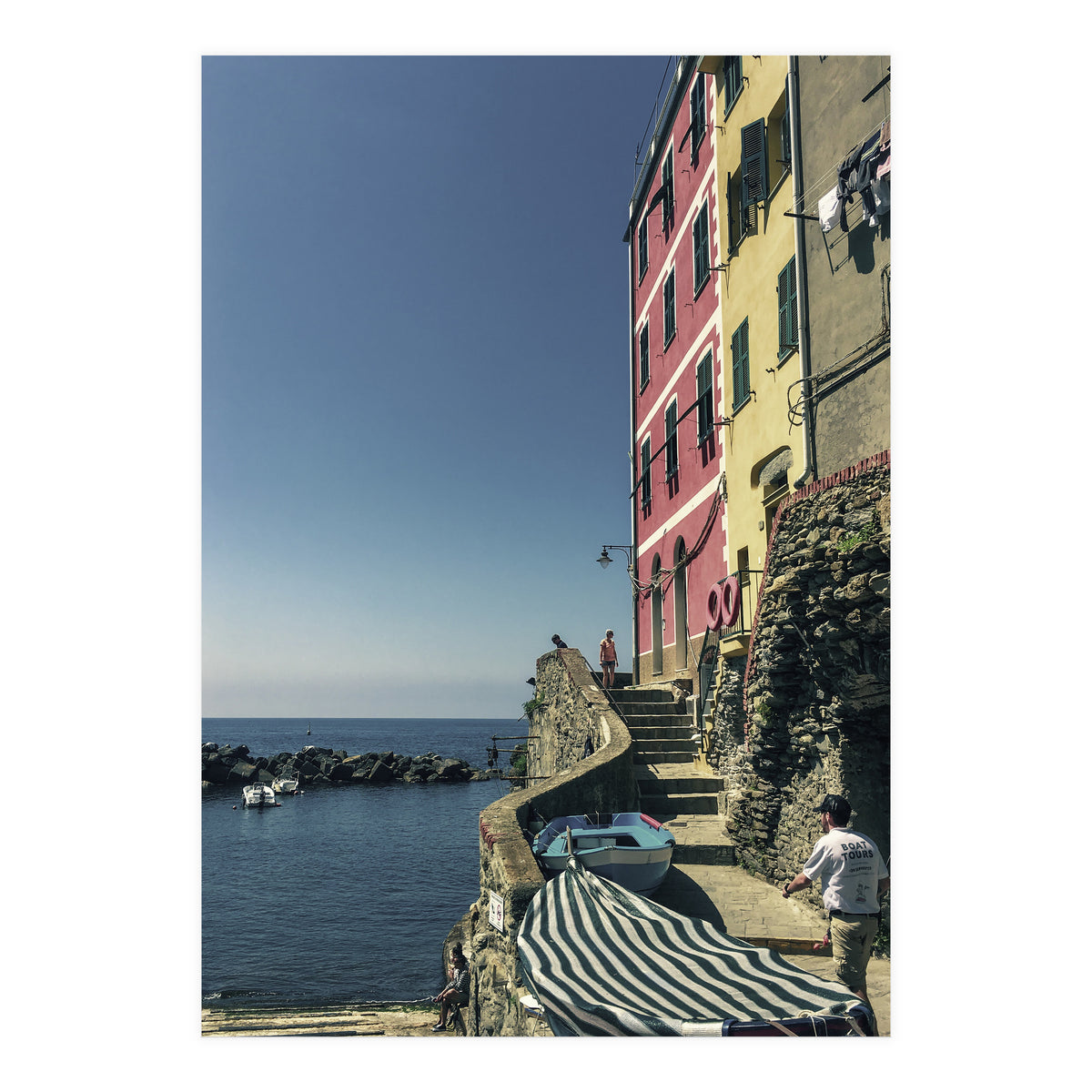 Cinque Terre Houses And Sea (Print Only)