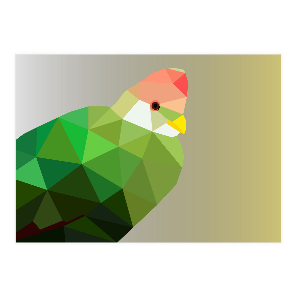 Red Crested Turaco Low Poly Art (Print Only)