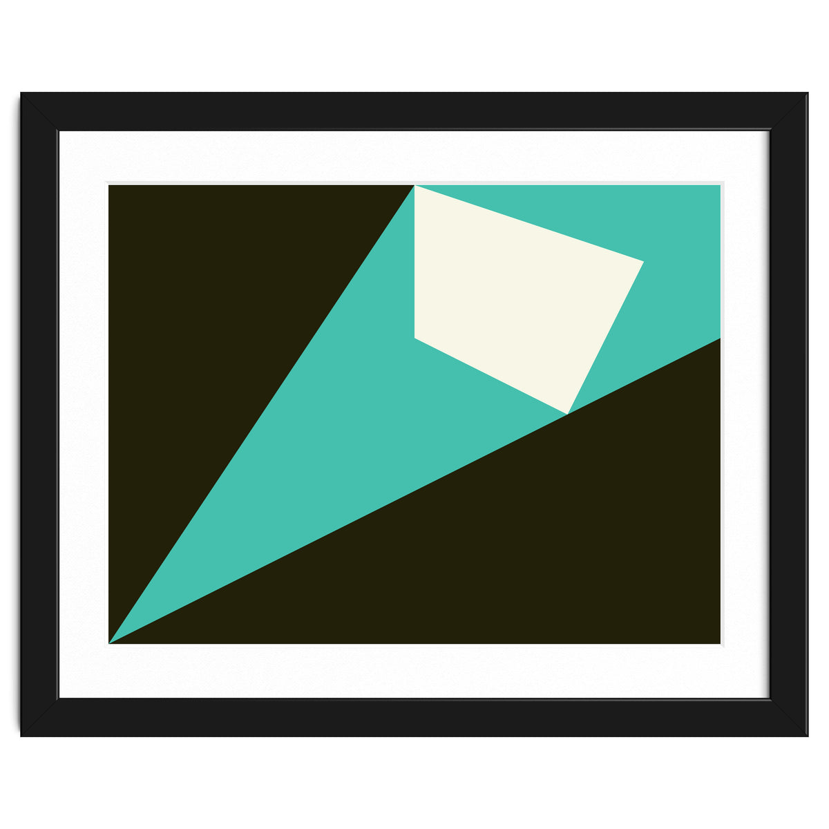 Geometric Shapes No. 72 - turquoise, white & black