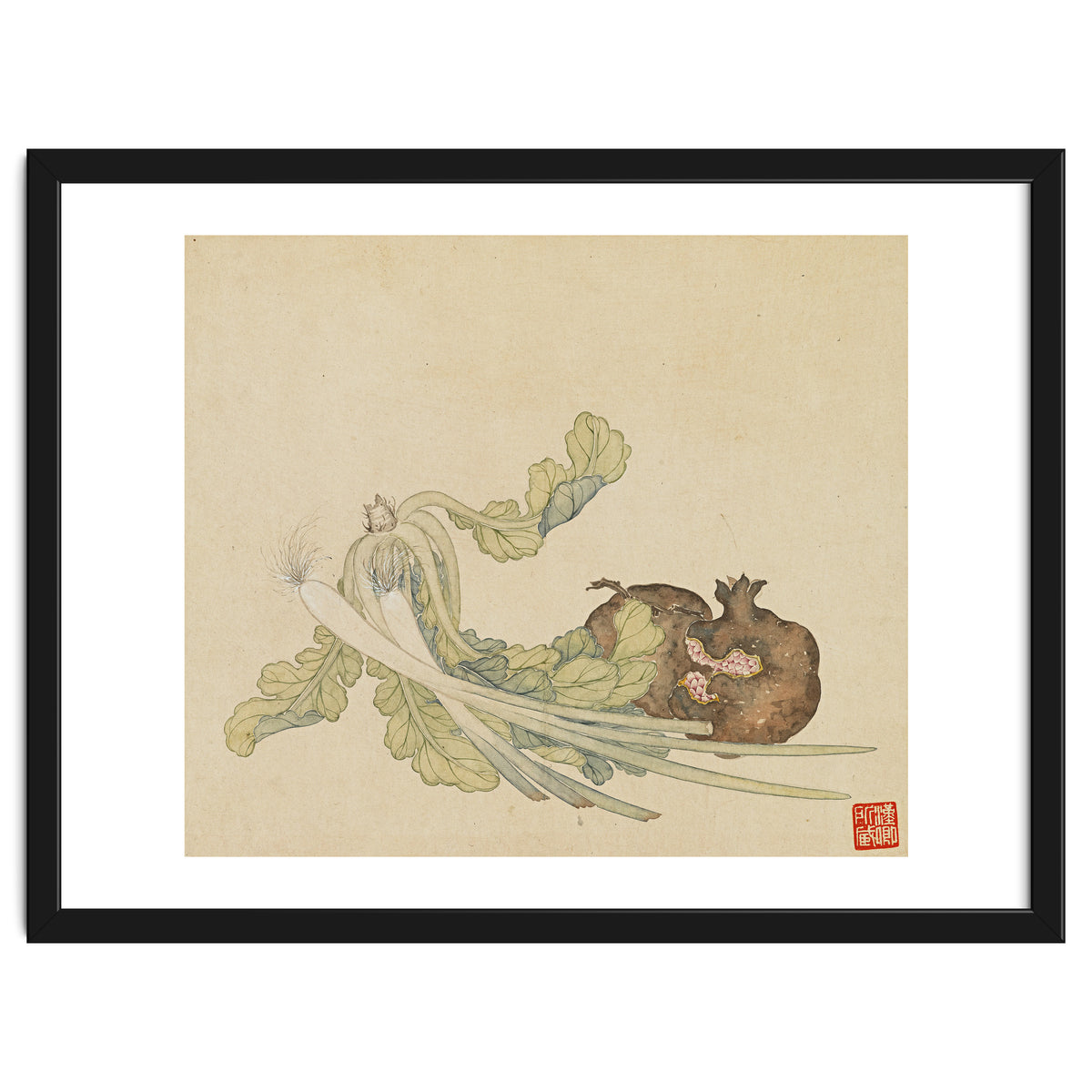 Wang Chengyu ~flowers, Vegetables, Pomegranates, Onions, Chinese Cabbage, Vegetables