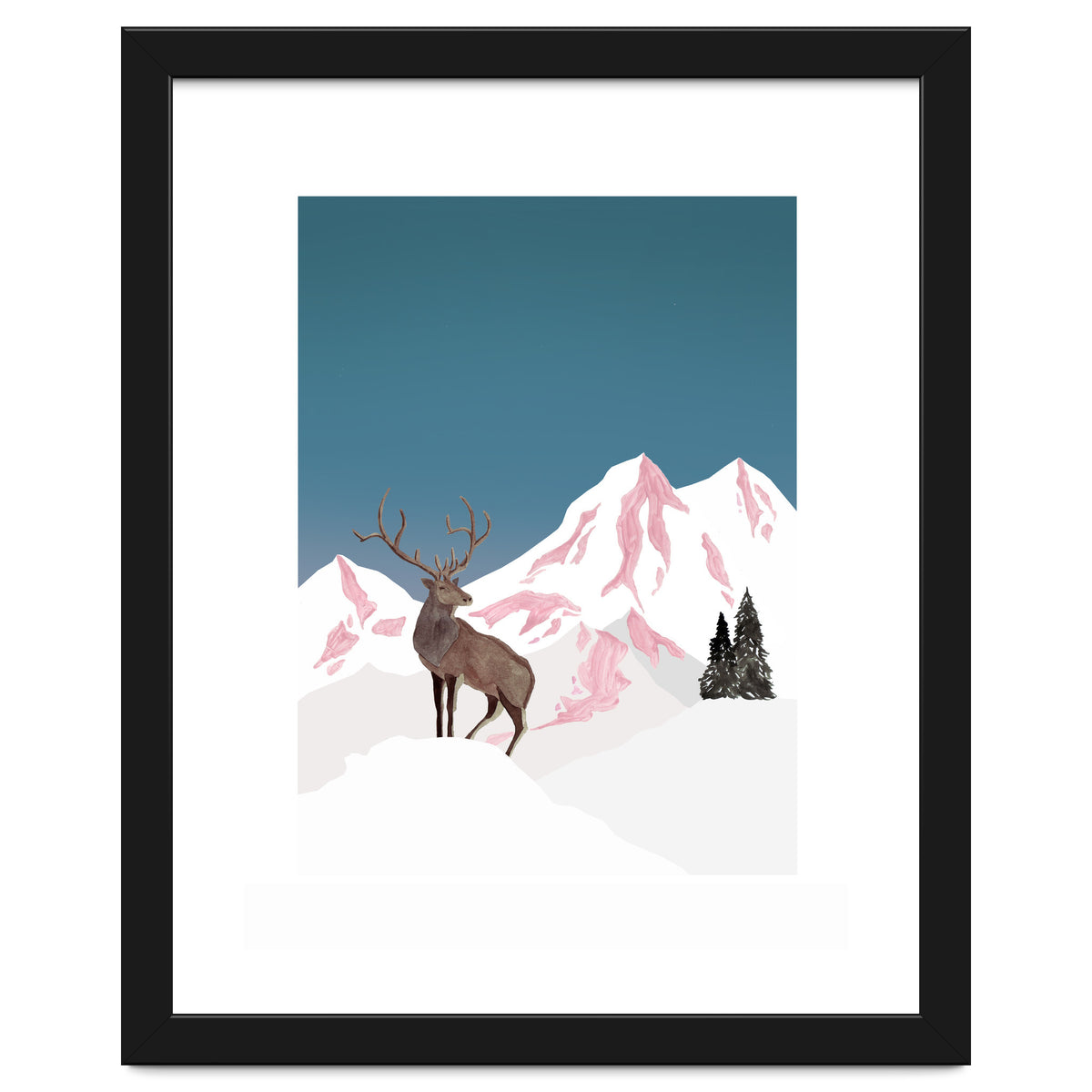 Mountain Love Winter Stag