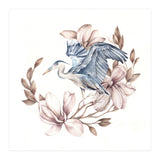 Crane and Flowers (Print Only) thumbnail