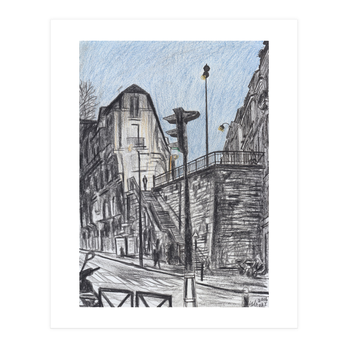 Cold afternoon on Artist Street in Paris (Print Only)