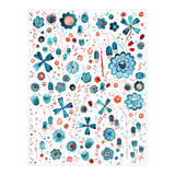 Turquoise Flower Mashup (Print Only) thumbnail