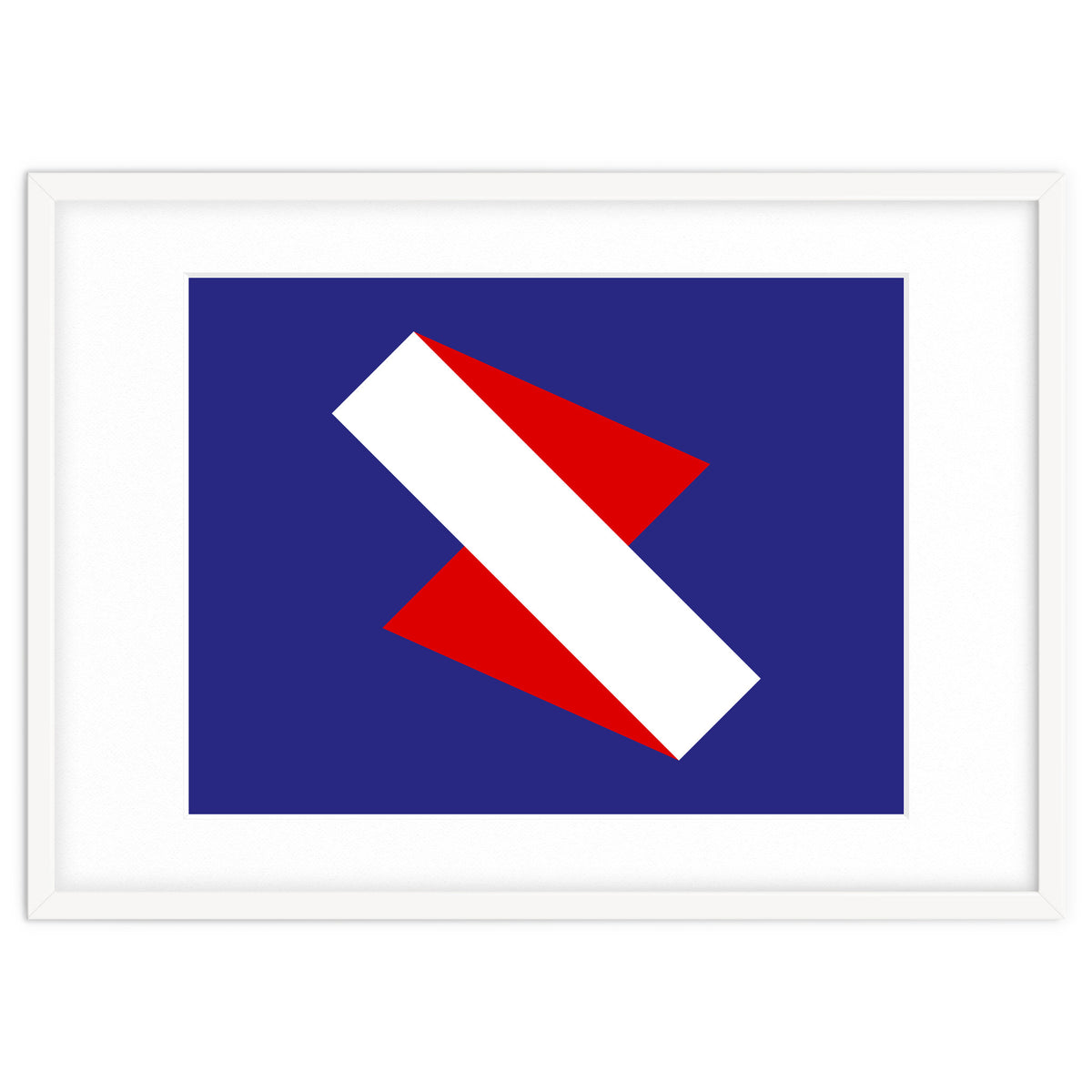 Geometric Shapes No. 68 - red & royal blue