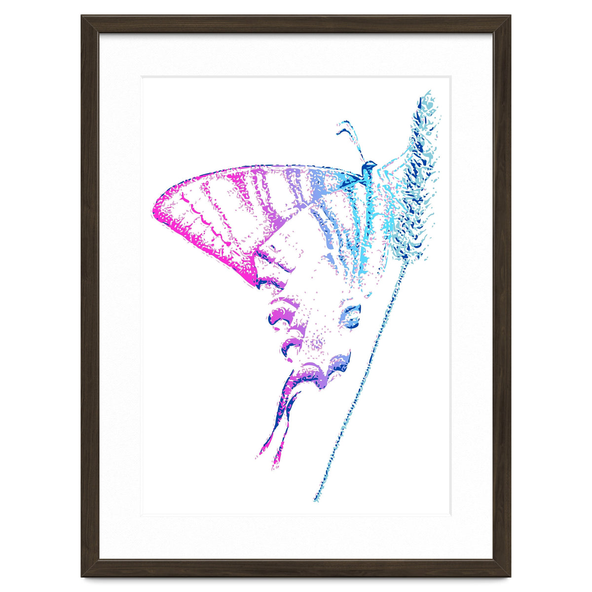 Swallowtail On Grass in Pinquoise