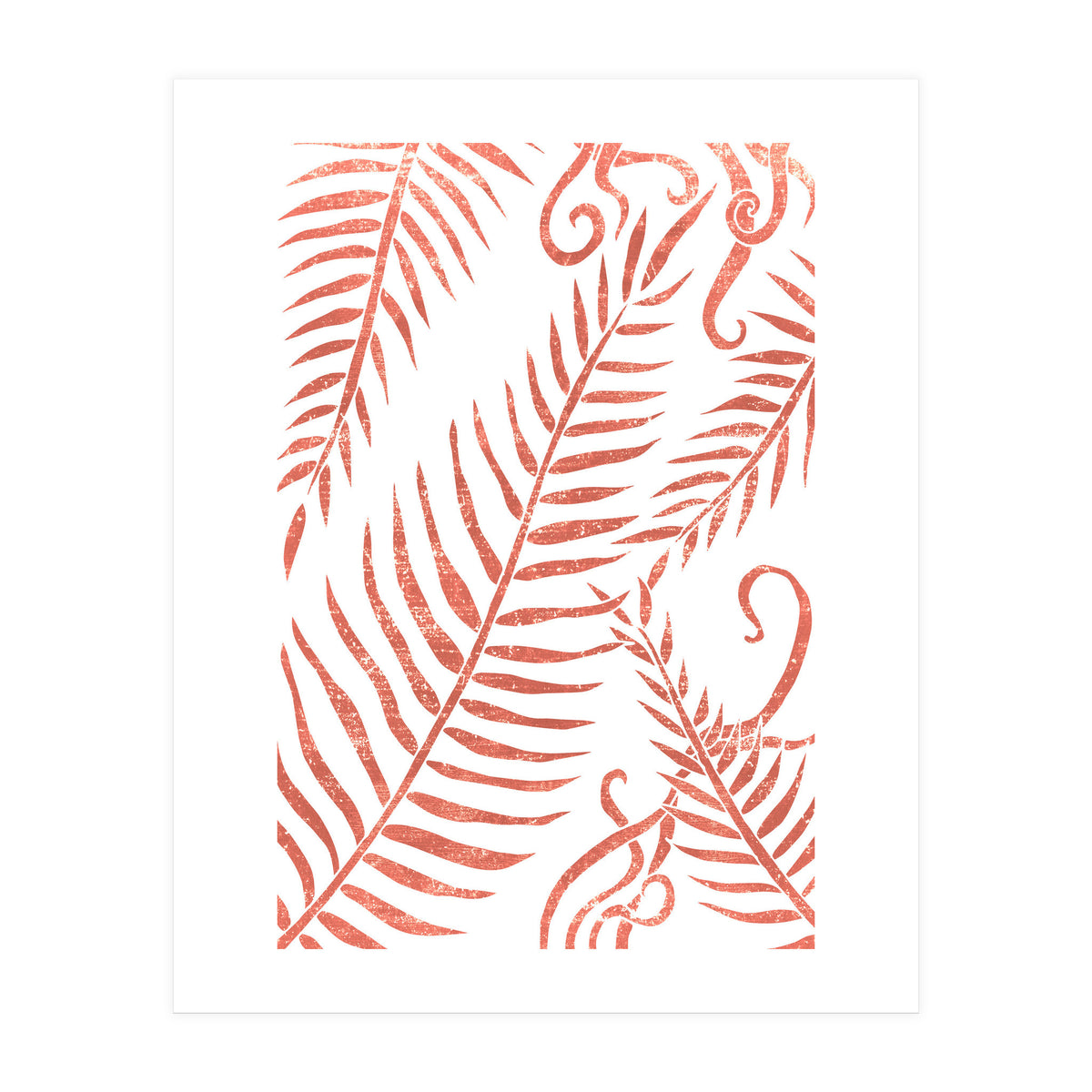 Abstract Terracotta Leaves 2 - Burnt Orange (Print Only)