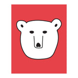 Polar Bear Portrait On a Red Background (Print Only) thumbnail