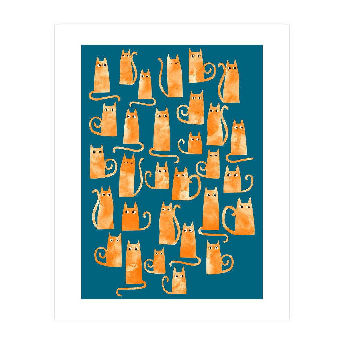 Ginger Cats Teal (Print Only)