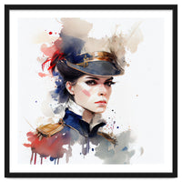 Watercolor Napoleonic Soldier Woman #1