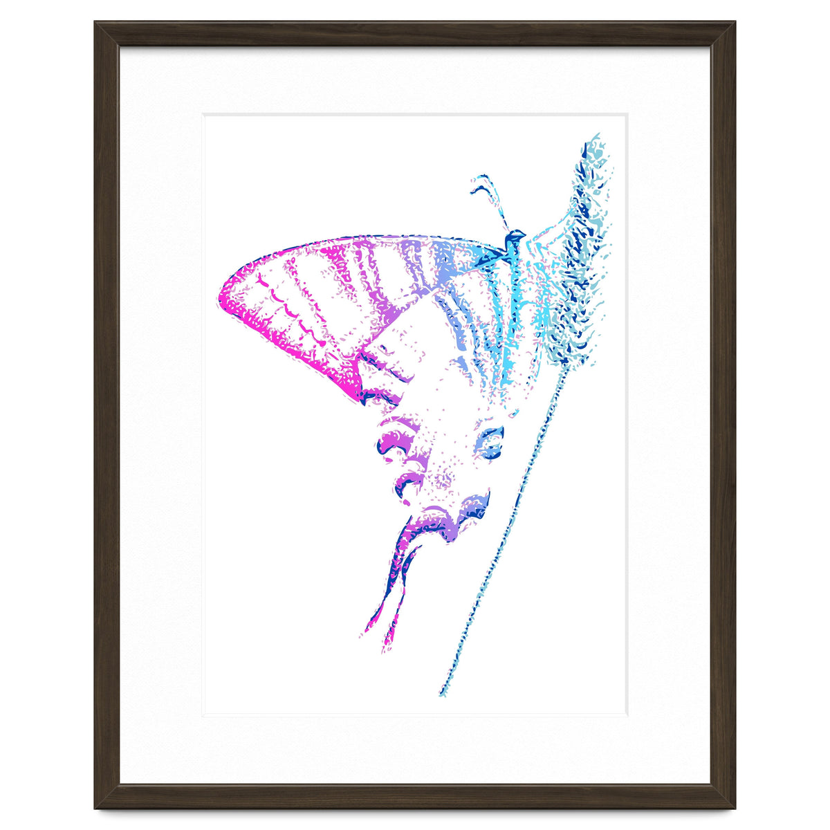 Swallowtail On Grass in Pinquoise