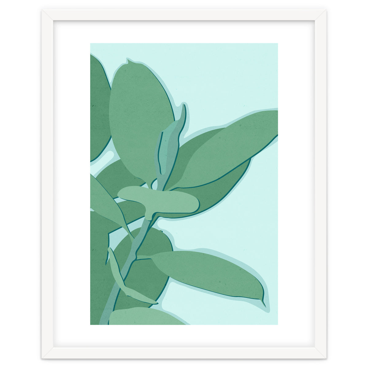 Minimal Rubber Tree Leaves - Greener Eden