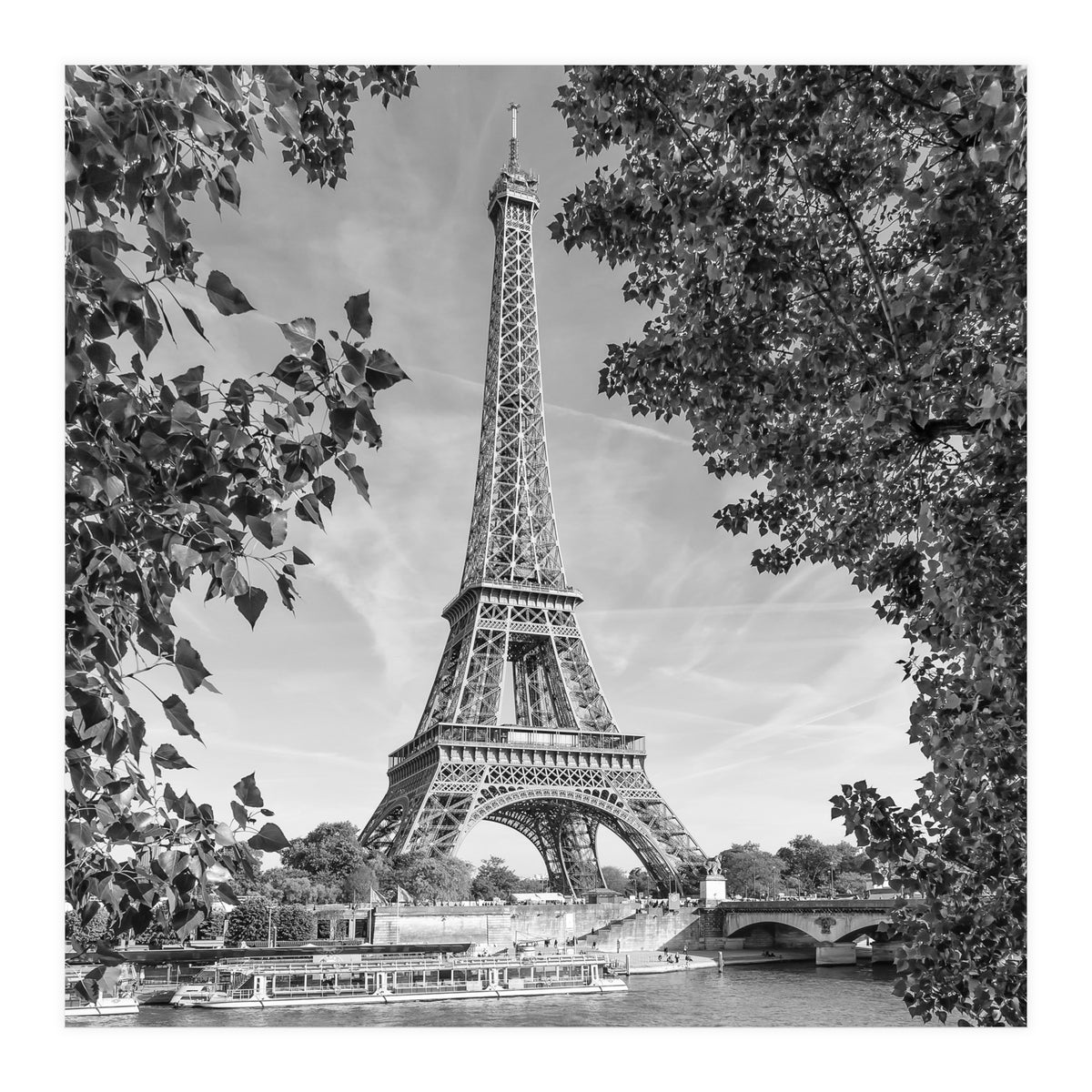 PARIS Eiffel Tower & River Seine | Monochrome (Print Only)