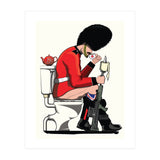 British Army Soldier on the Toilet, funny bathroom humour. (Print Only) thumbnail