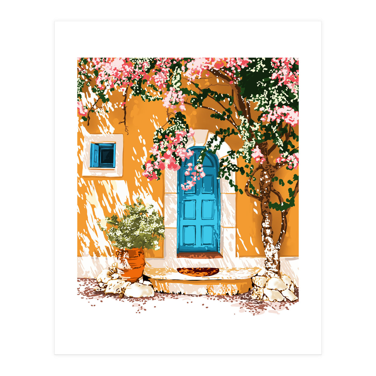 Oh The Places You Will Go, Spanish Bougainvillea Villa (Print Only)