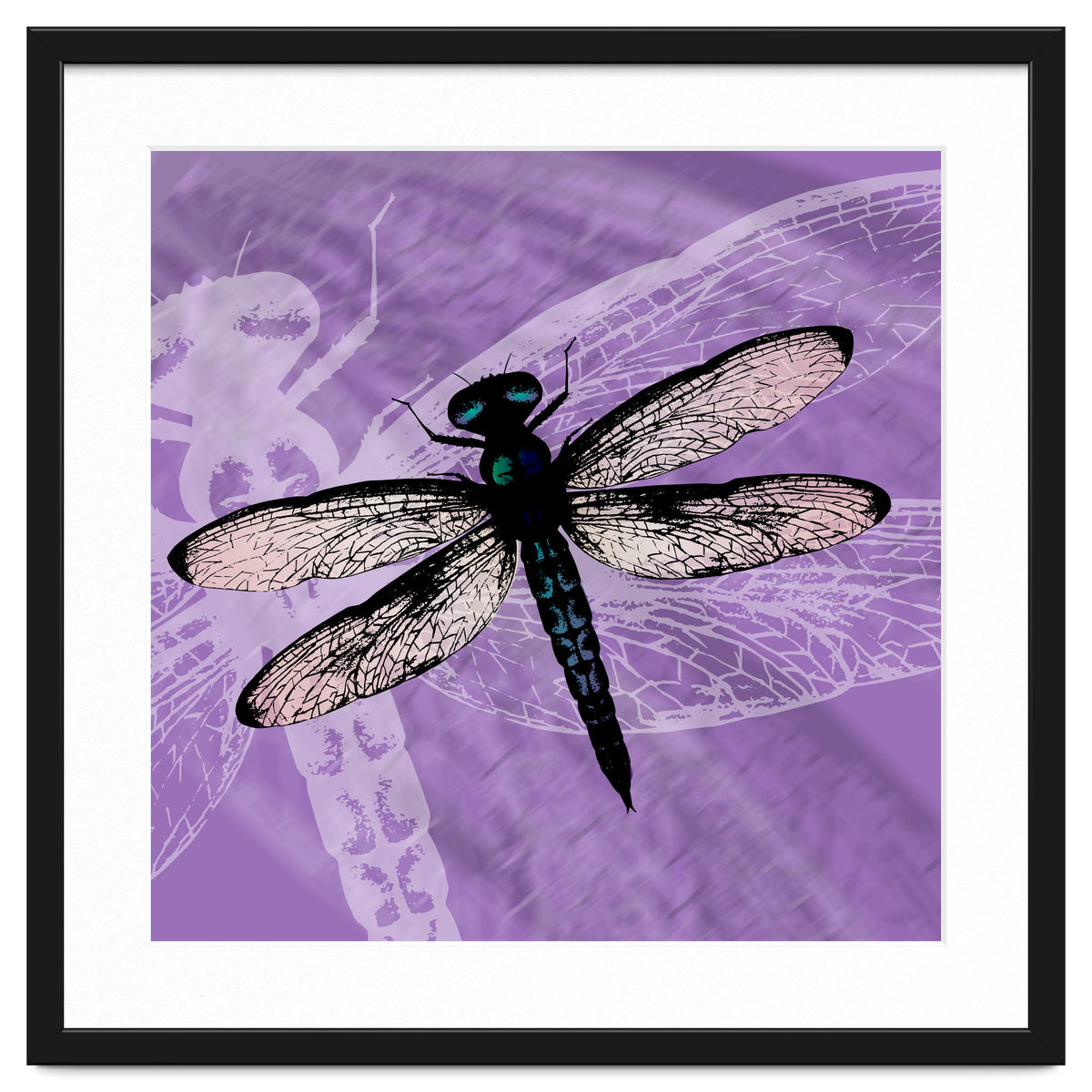 Blue dragonfly vector