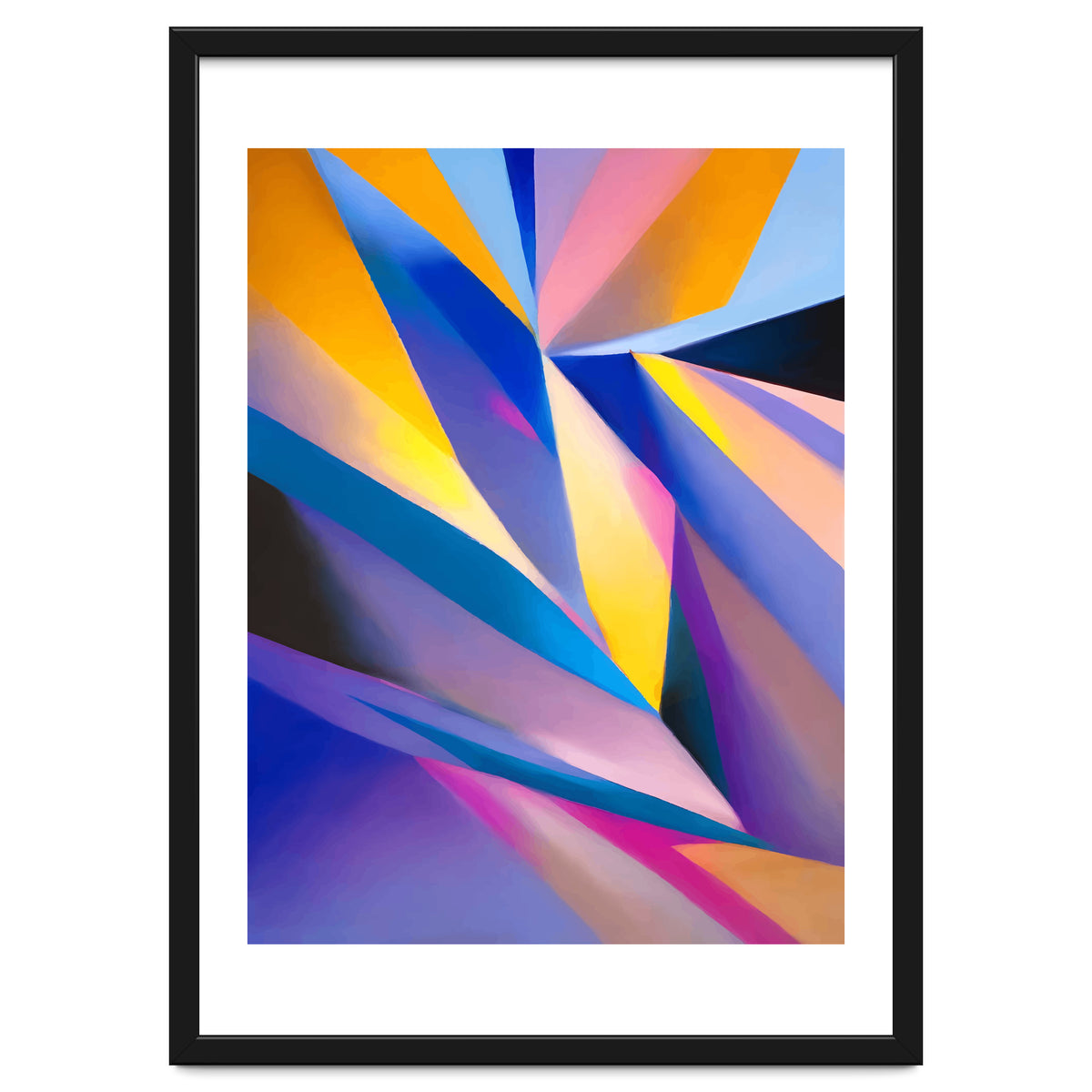 Painted Thoughts, Abstract Geometric Painting, Eclectic Maximalist Bohemian Shapes