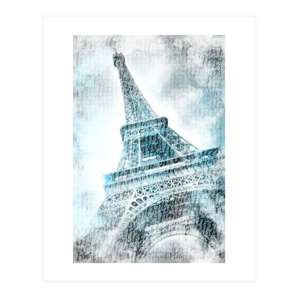 PARIS Watercolor Eiffel Tower | turquoise (Print Only)