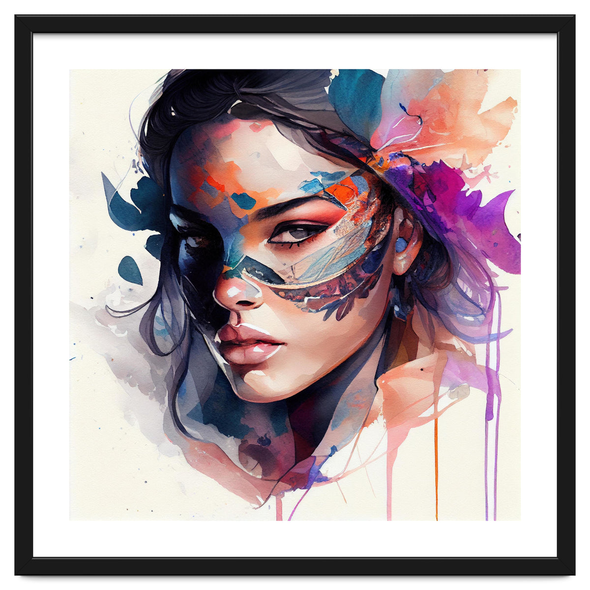 Watercolor Carnival Woman #8