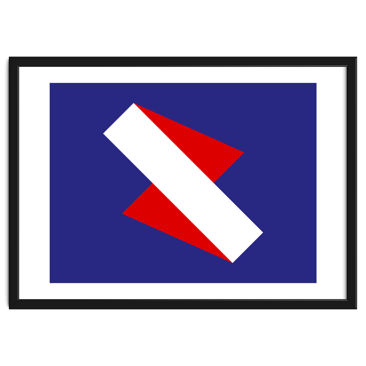 Geometric Shapes No. 68 - red & royal blue