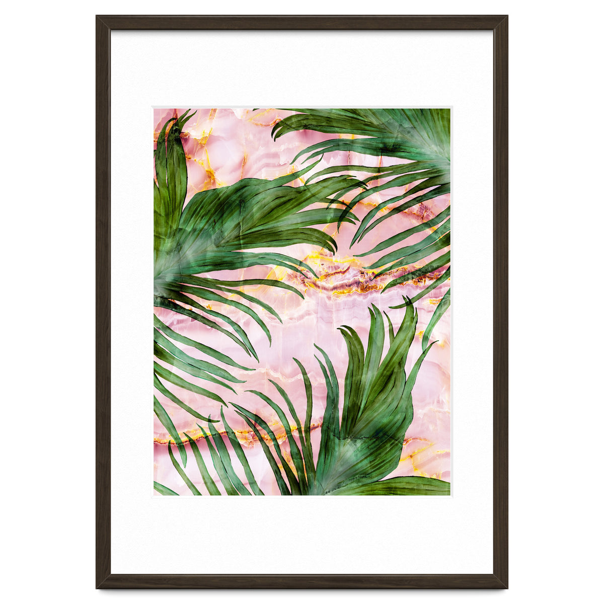 Palm leaf on marble 01