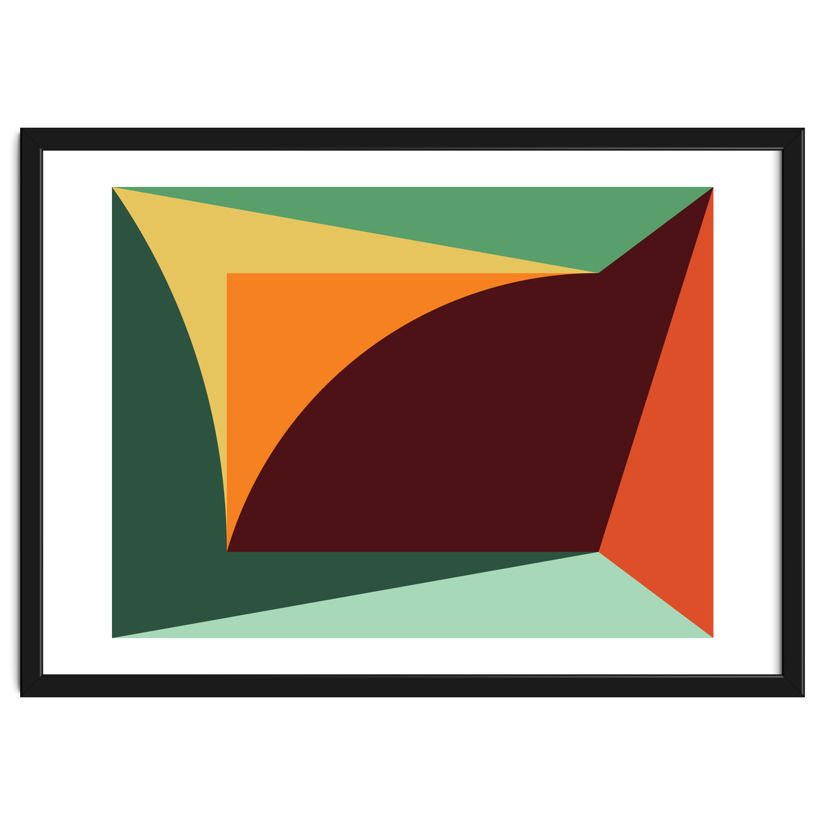 Geometric Shapes No. 18 - orange, green & purple