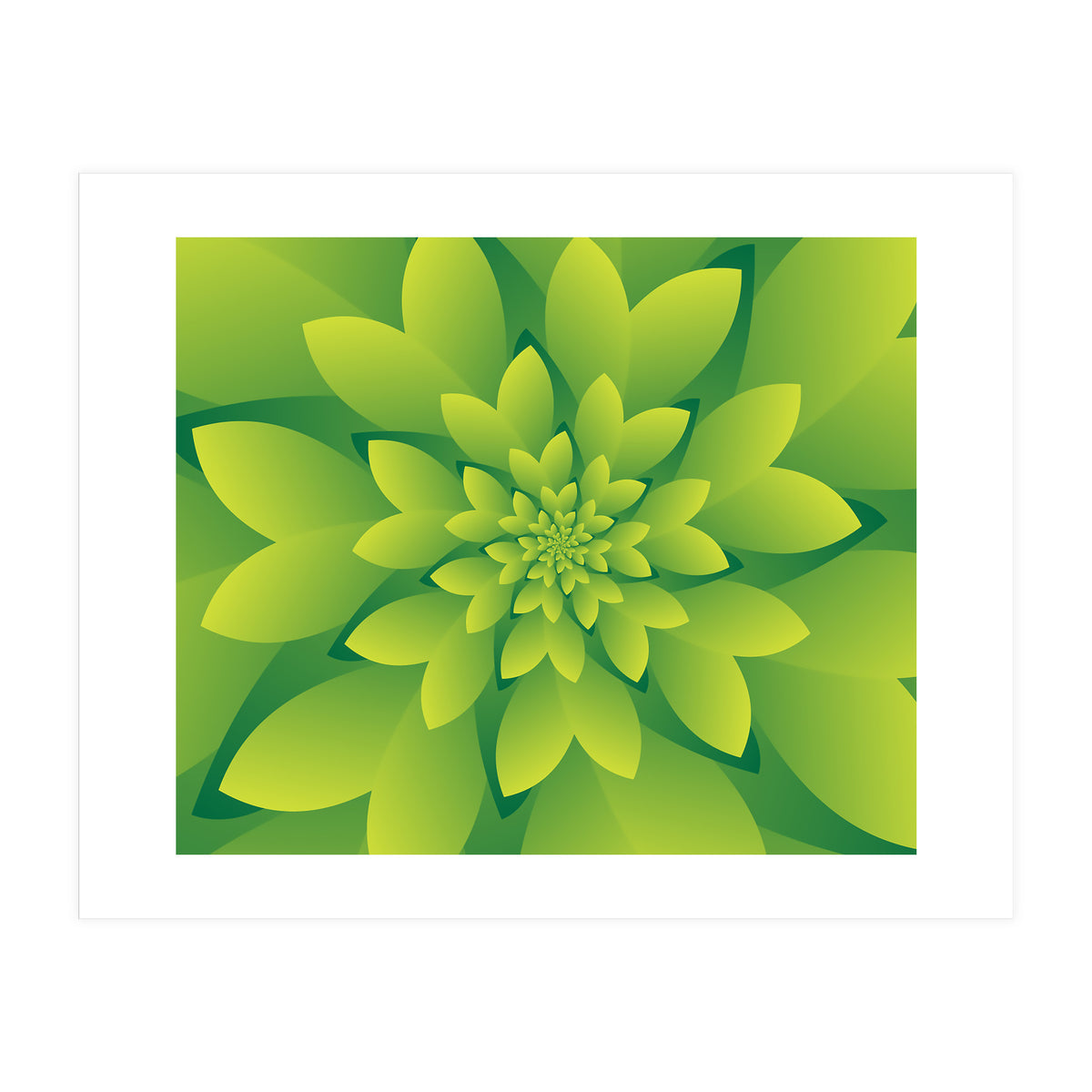 Abstract Green Floral Design 3D ART (Print Only)