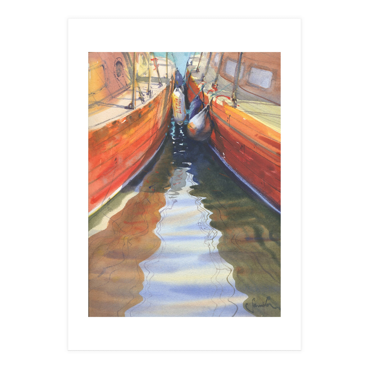 Yachts in the port (Print Only)