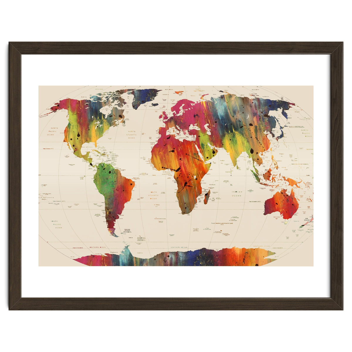 ALLOVER THE WORLD-Painted map