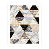 Marble Triangles 2 - Black and White (Print Only) thumbnail